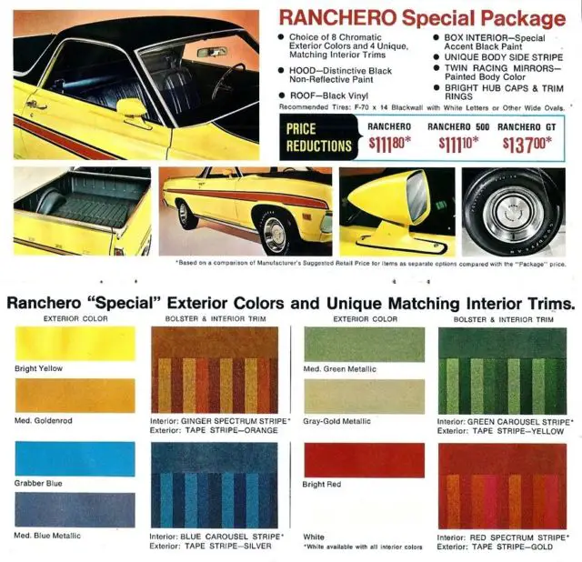 1971 ford ranchero "white sale" special edition 351c torino mustang f100 f150