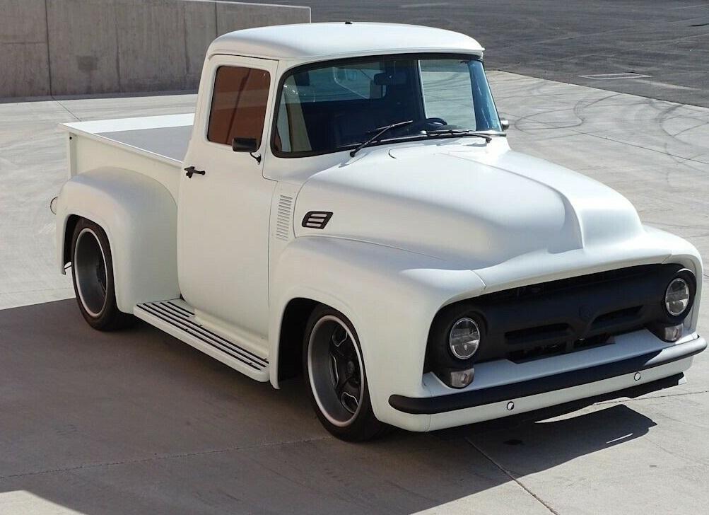 1956 ford f-100 white satin 6.2l ls3 v8 4 speed automatic