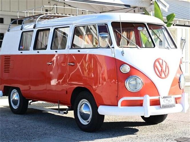 1966 volkswagen bus in santa barbara, california