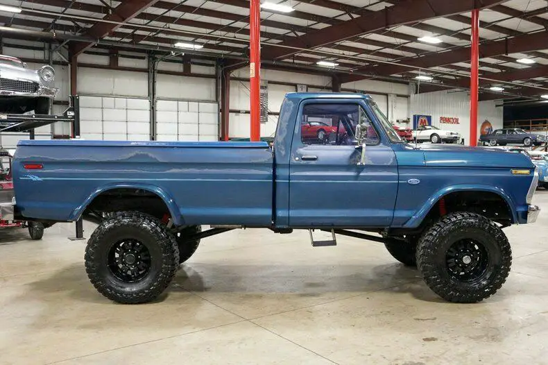 1973 ford f250 custom 10435 miles blue pickup truck 427ci v8 automatic