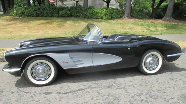 1960 chevrolet corvette black silver coves black interior 283 4 speed