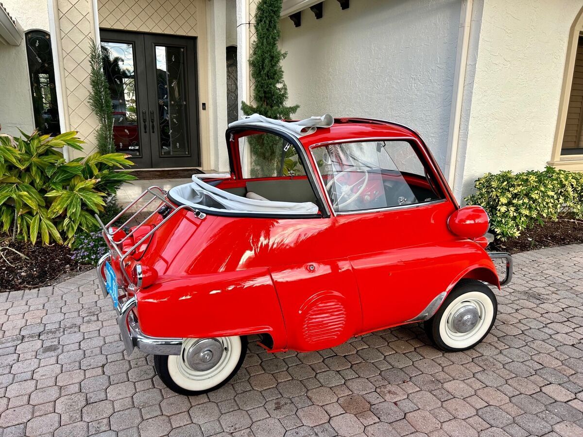 1957 bmw isetta convertible orange rwd manual