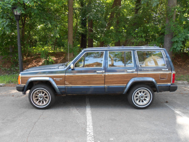 1988 jeep wagoneer ltd. blue "woodie" original family gc good cond. rare