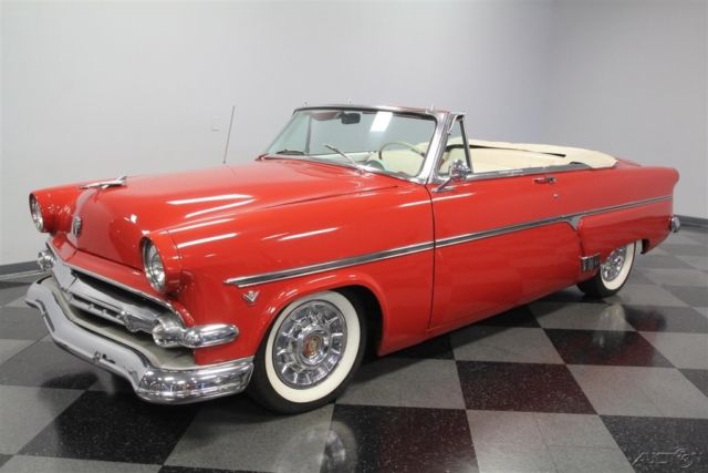 convertible red white walls chrome manual ride shoebox classic vintage cruiser