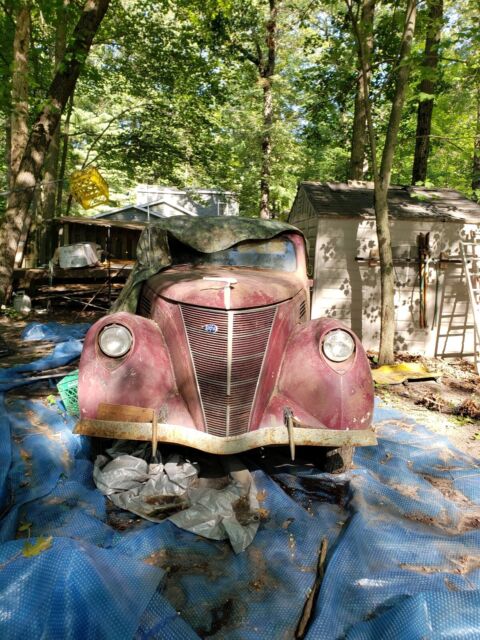 1936 lincoln zephyr sedan red rwd manual