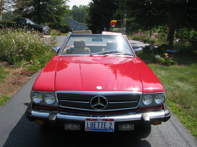 vintage classic...1984 mercedes convert. 380 sl cherry red "hot"