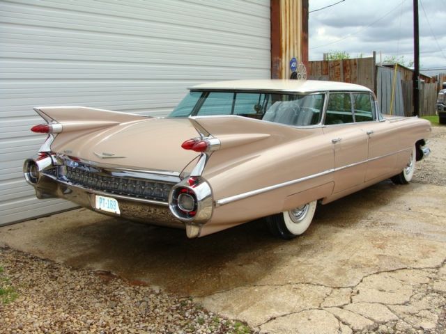 1959 cadillac series 62 4drht-flat top. rustfree 3 owner .a/c. 53k miles. pink
