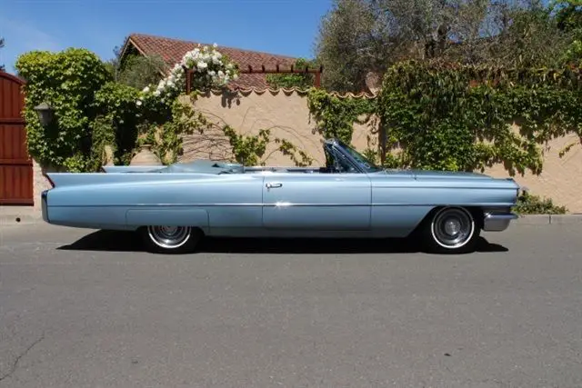 1963 cadillac convertible ser 62 3-owner low mile california car ice cold air