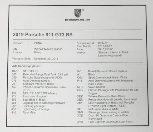 used 2019 porsche 911 gt3 rs coupe mobile, al 36606 for sale in mobile, alabama