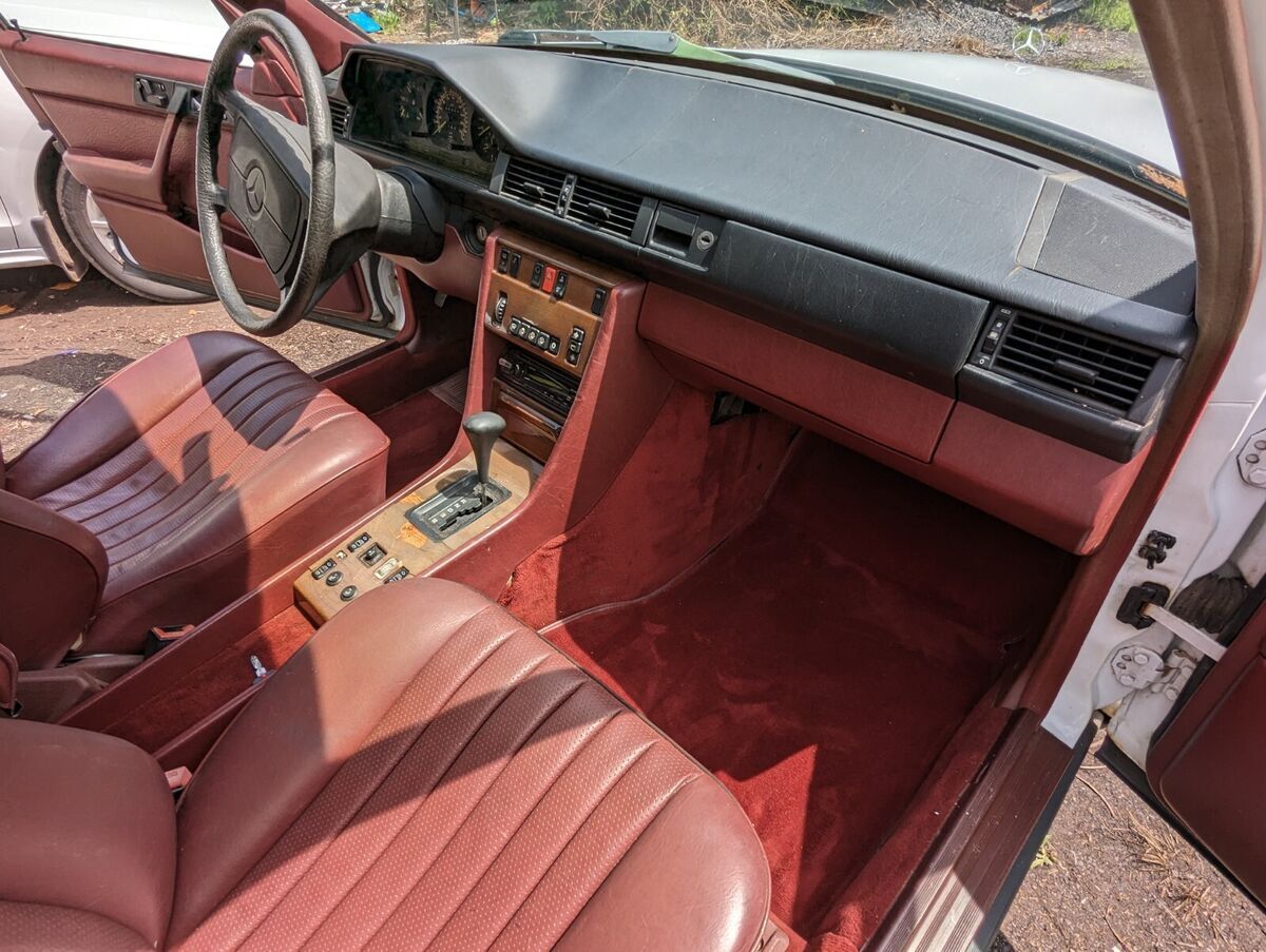 1987 mercedes benz 300d diesel 4-door 3.0l arctic white burgundy interior