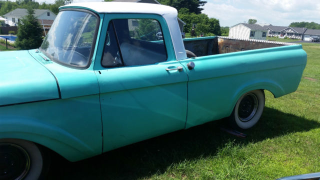 1961 ford f100 unibody. rat rod. slammed. patina. satin paint. lowered