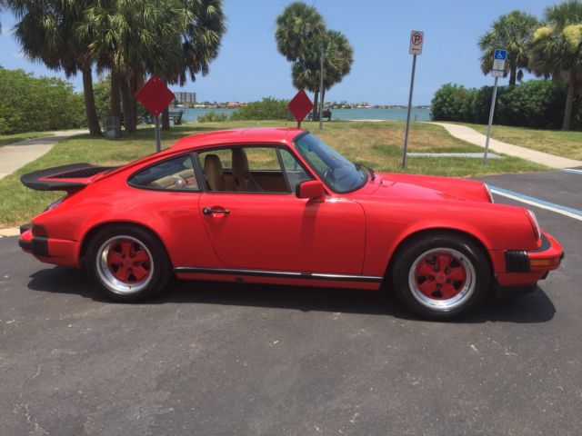 1988 porsche 911 carrera coupe 2-door 3.2l original guards red paint