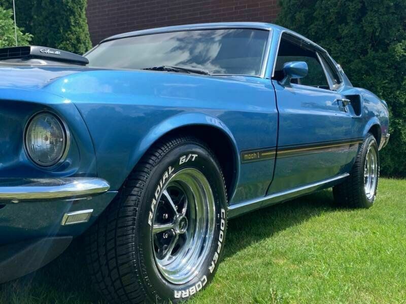1969 ford mustang mach 1 blue/black automatic restored