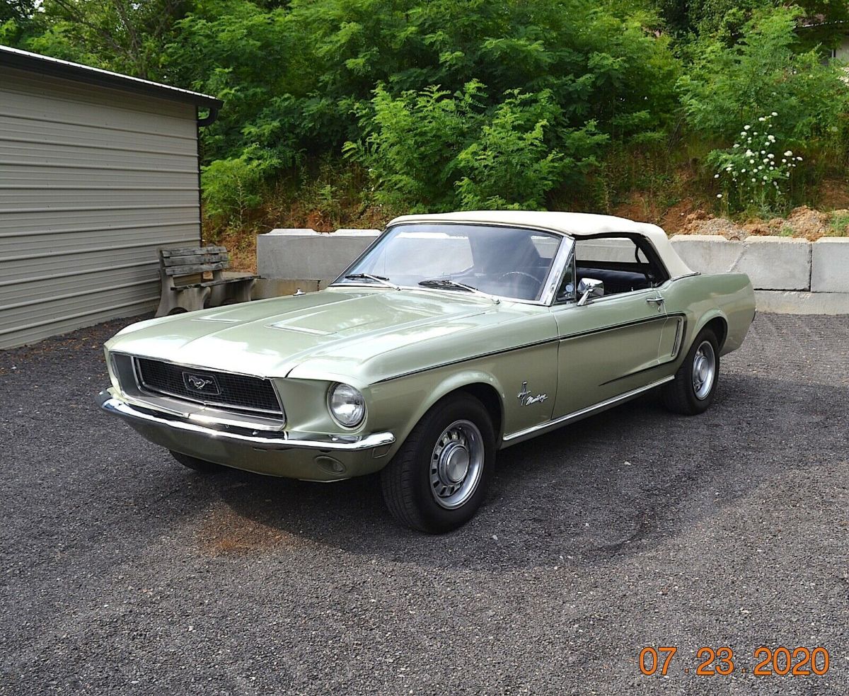 1968 mustang convertible c-code 289 auto ps power top solid beautiful seafoam