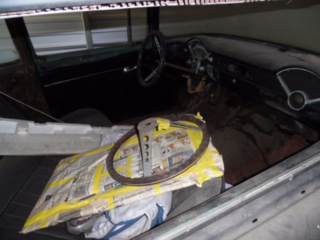 1955 chevrolet gasser project with tilt fiberglass front-end (barn-find)