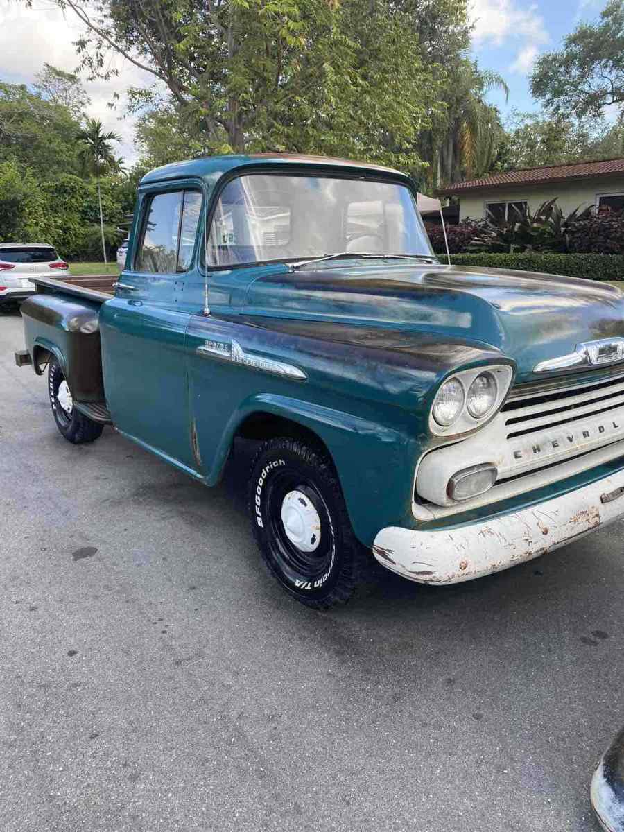 1958 chevrolet apache pickup truck pickup green rwd manual