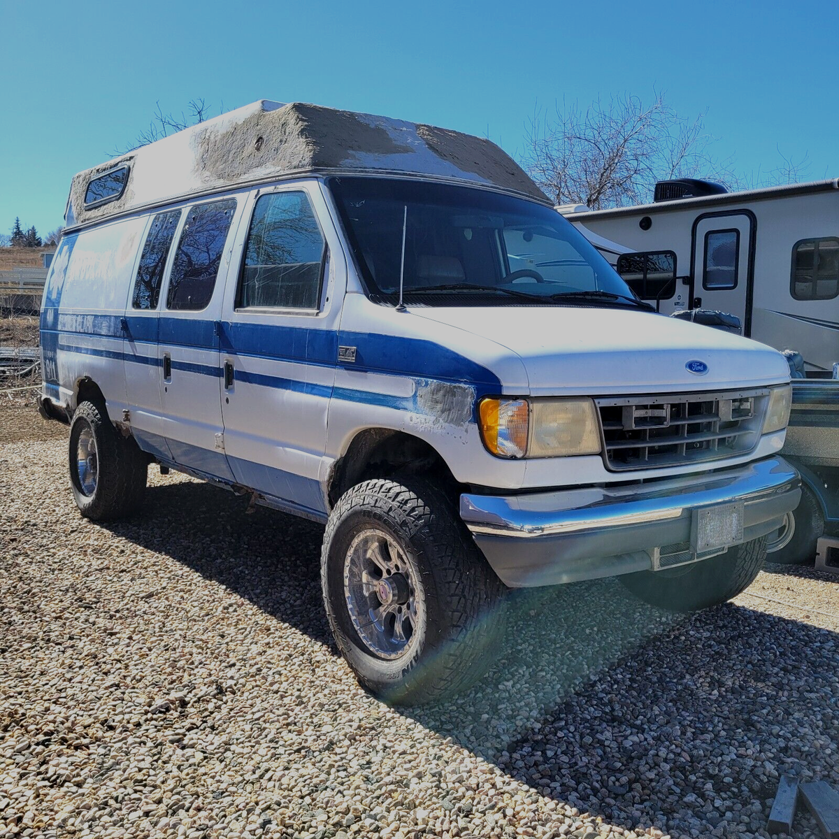 1994 ford e350 ambulance conversion camper van project - quigley 4x4 7.3l na