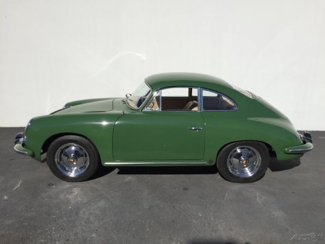 1961 porsche 356 b t-5 coupe. irish green / beige trim. nice, older restoration