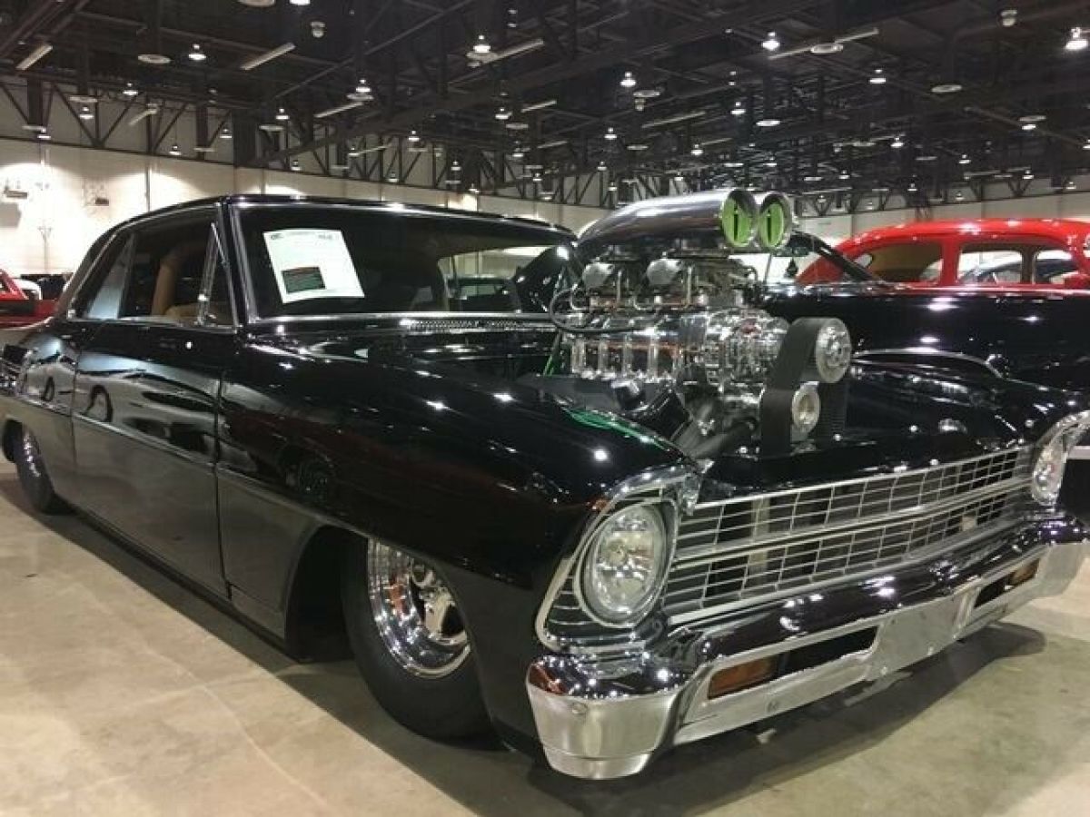 black 1967 chevrolet nova 2dr