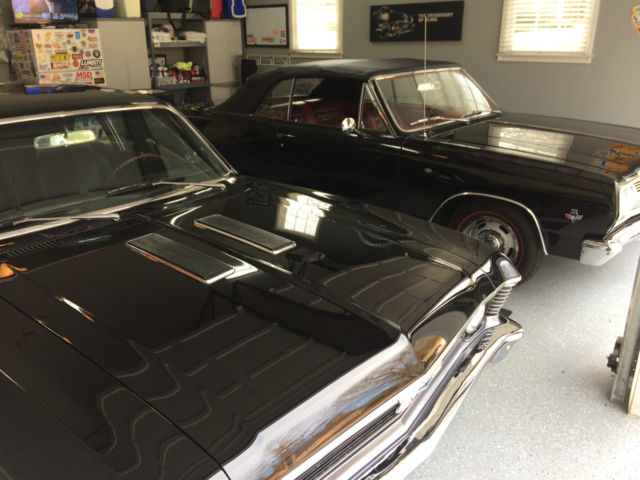 1965 chevelle malibu super sport convertible black w/ red interior matching #