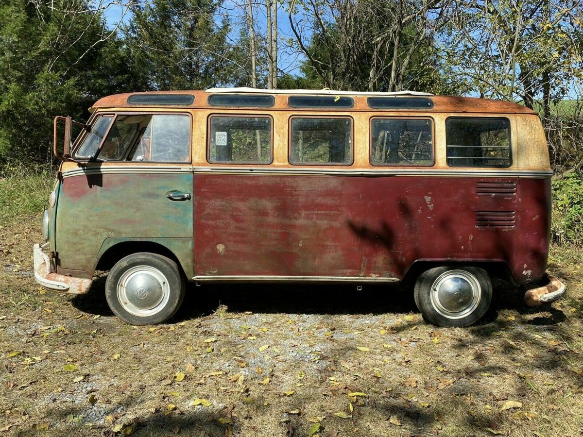 1967 volkswagen microbus samba van red rwd manual deluxe