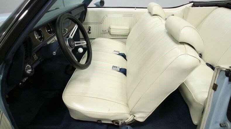 classic vintage chrome olds 442 convertible 455 v8 4-speed manual blue