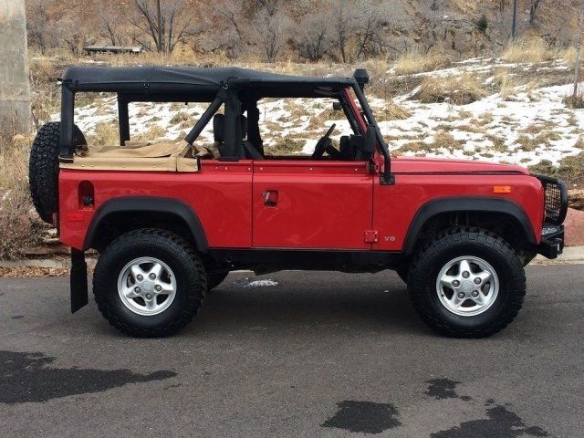 1994 land rover defender 90 2dr convertible 53,562 miles red 3.9 liter 8 cylind