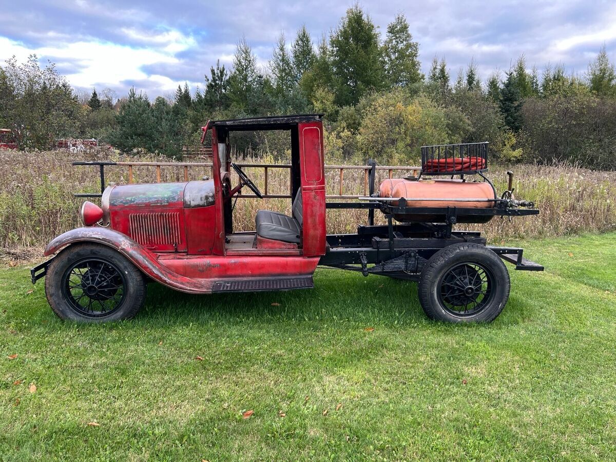 1928 ford model a fire truck red rwd manual