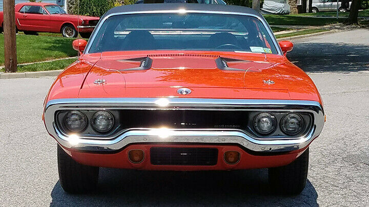 1972 plymouth road runner restored 68 440 commando motor hurst 4-sp orange pearl