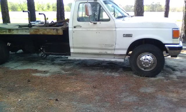 solid 1990 ford f-350 7.3 tilt bed car hauler flatbed rollback needs engine 4.9
