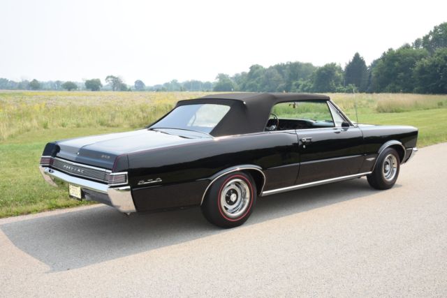 1965 pontiac gto convertible, 4 speed, triple black, restored, #'s match, phs