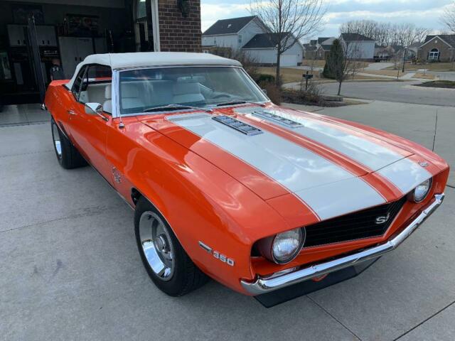 1969 camaro ss convertible true v8 orange/white car 383 w/ 6 speed manual!