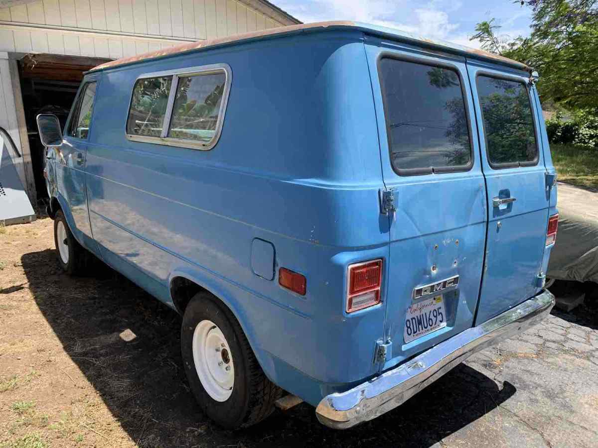 1975 gmc vandura short wheel base van blue rwd manual g10