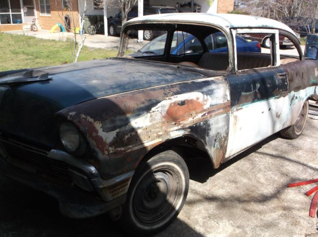1956 56 chevrolet 210 2 door sedan buildable and a lot of parts extra '57 frame