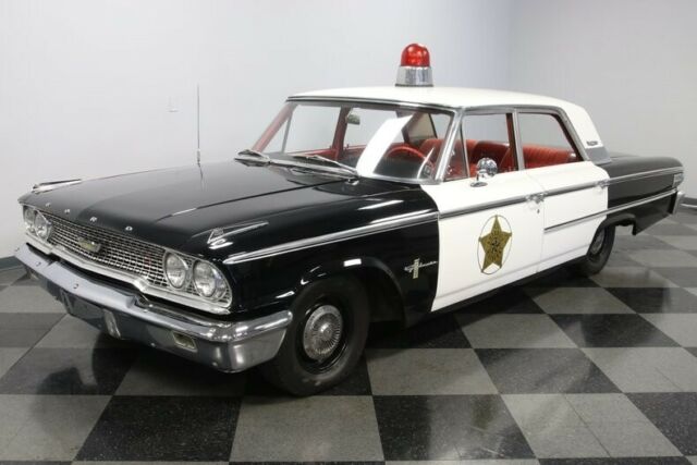 classic vintage chrome tv show car fomoco red interior police light
