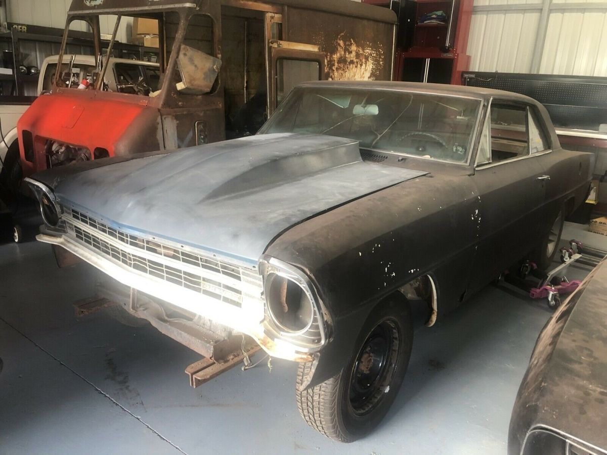 1966 chevrolet nova coupe black rwd manual hardtop