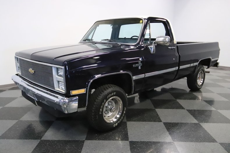 chevy long bed c-10 pickup blue v8 700r4 auto classic vintage collector stock re