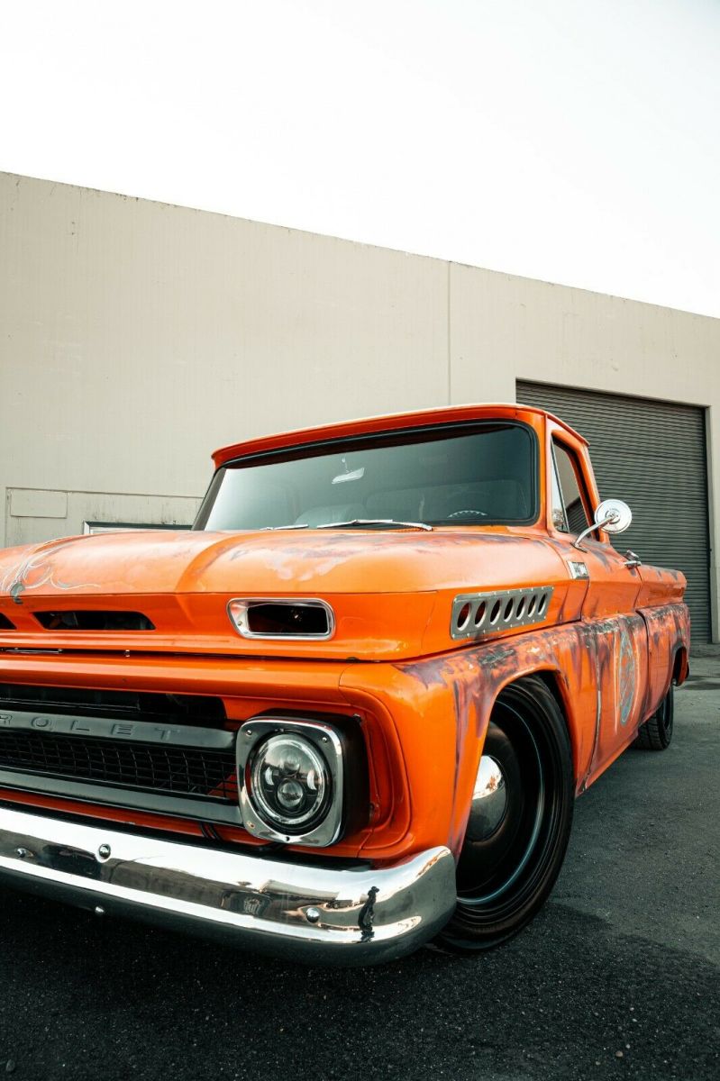 1965 chevy c10 truck big turbo ls 600hp coilover discbrake front patina