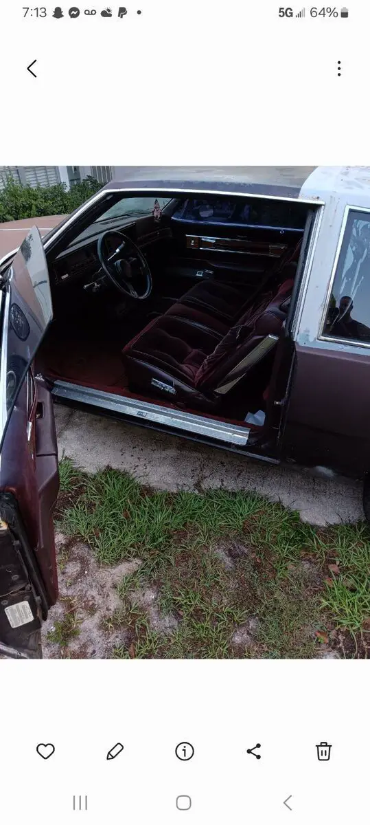 1986 oldsmobile cutlass supreme coupe red brougham