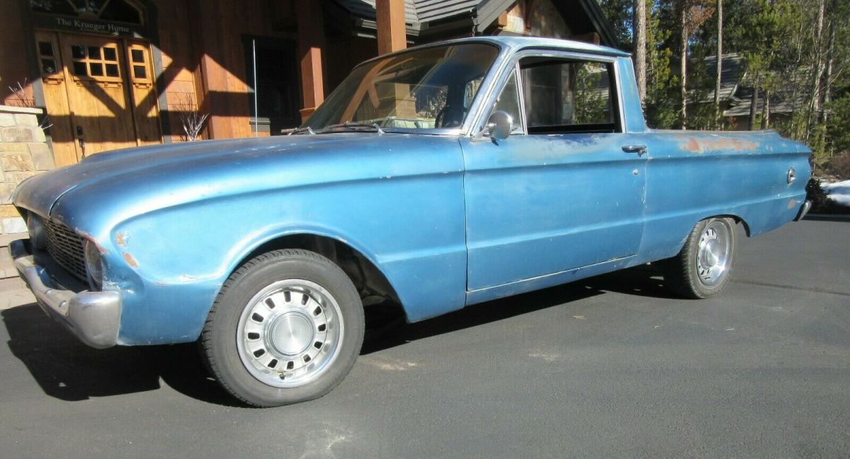 1960 ford ranchero 6 cylinder, automatic. blue ext. black int