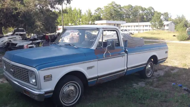 1971 chevy truck super cheyenne lwb geat patina barn find ! 350 auto a/c
