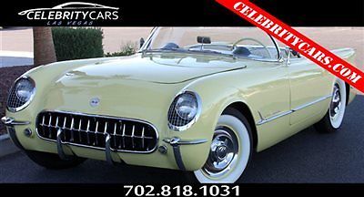 1955 chevrolet corvette roadster v8 harvest gold / green frame up restoration
