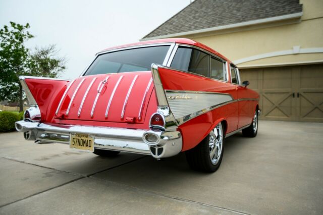 1957 chevrolet nomad bel air: stunning gm flame red foose classics chrome wheels