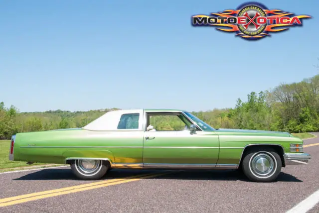 1974 cadillac coupedeville,rare factory ordered persian green firemist metallic