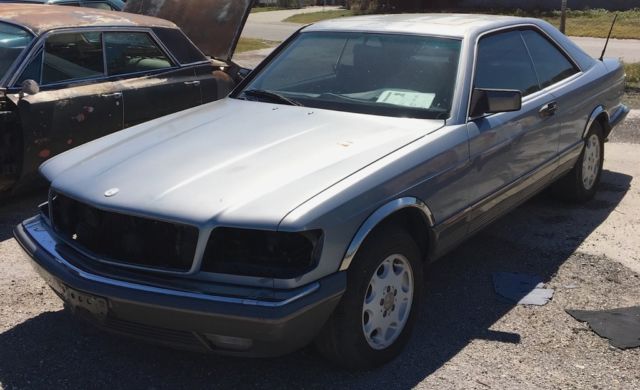 1985 mercedes 500sec coupe c126 needs restoration / tlc blue/blue no reserve