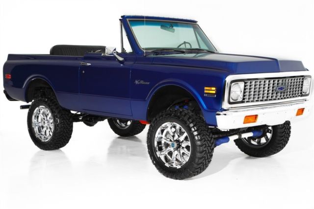 1972 chevrolet blazer blue metallic 383 soft top automatic convertible