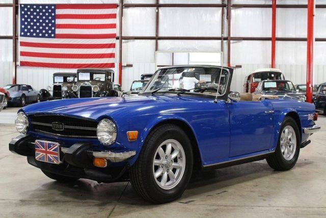 1976 triumph tr6 30757 miles blue convertible 2.5l straight-6 4 speed manual