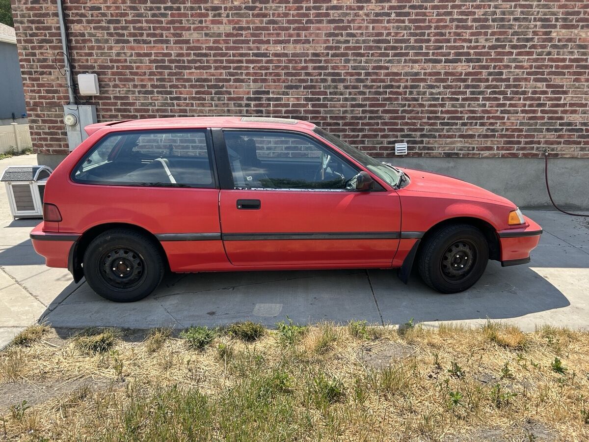 1990 honda civic hatchback red si