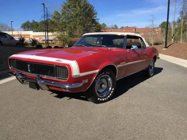 1968 camaro rs convertible 327 300hp#'s match 29k actual miles houndstooth red