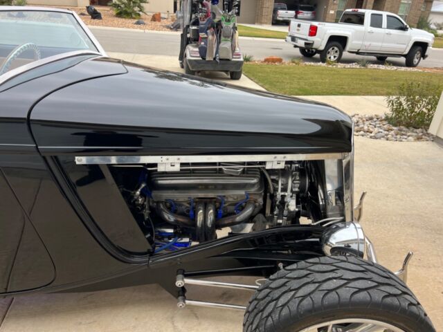 1933 ford roadster coupe black rwd automatic champagne leather / chrome